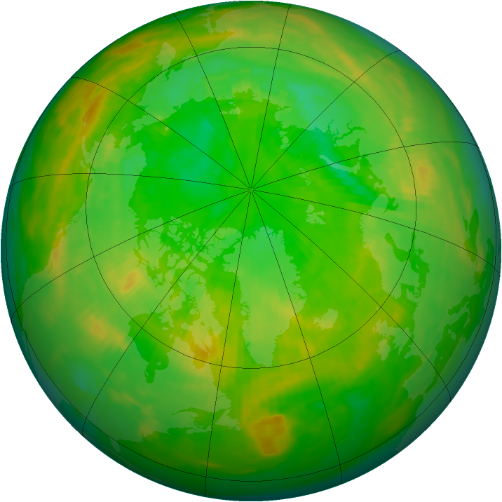Arctic ozone map for 07 July 1987